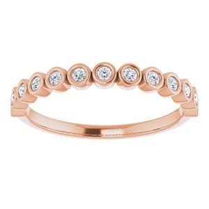 Bezel - Dawna - 14K Rose Gold 1/6 CTW Natural Diamond Anniversary Band