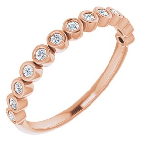 Bezel - Dawna - 14K Rose Gold 1/6 CTW Natural Diamond Anniversary Band