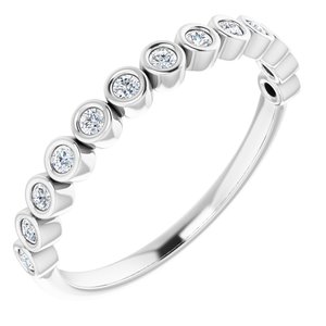 Bezel - Dawna - 14K White Gold 1/6 CTW Natural Diamond Anniversary Band