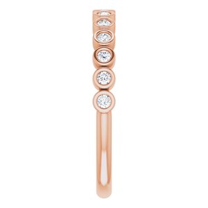 Bezel - Dawna - 14K Rose Gold 1/6 CTW Natural Diamond Anniversary Band