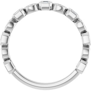 Bezel - Emilia - 14K White Gold 3/8 CTW Natural Diamond Anniversary Band