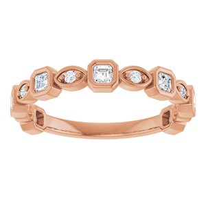 Bezel - Emilia - 14K Rose Gold 3/8 CTW Natural Diamond Anniversary Band