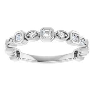 Bezel - Emilia - 14K White Gold 3/8 CTW Natural Diamond Anniversary Band