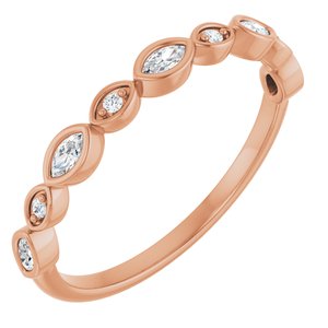 Bezel - Emilia - 14K Rose Gold 1/6 CTW Lab-Grown Diamond  Anniversary Band