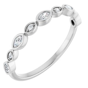 Bezel - Emilia - 14K White Gold 1/6 CTW Lab-Grown Diamond  Anniversary Band