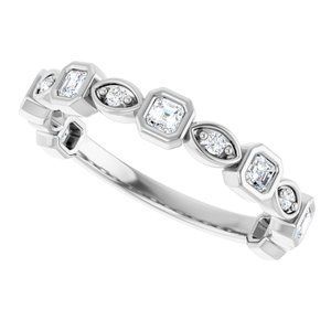 Bezel - Emilia - 14K White Gold 3/8 CTW Natural Diamond Anniversary Band