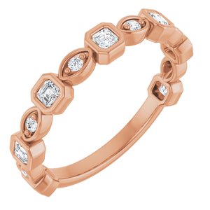 Bezel - Emilia - 14K Rose Gold 3/8 CTW Natural Diamond Anniversary Band