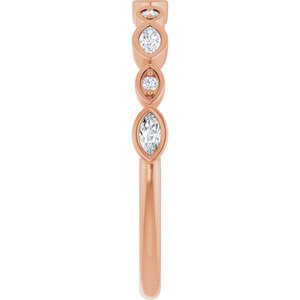 Bezel - Emilia - 14K Rose Gold 1/6 CTW Lab-Grown Diamond  Anniversary Band