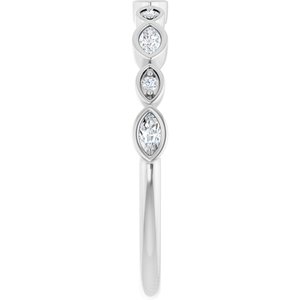 Bezel - Emilia - 14K White Gold 1/6 CTW Lab-Grown Diamond  Anniversary Band