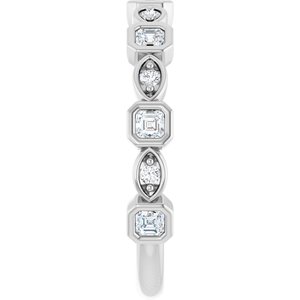 Bezel - Emilia - 14K White Gold 3/8 CTW Natural Diamond Anniversary Band