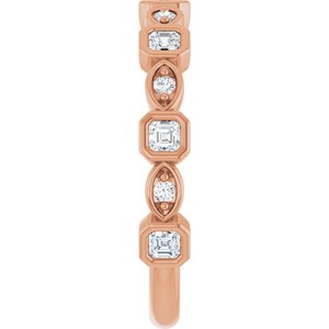 Bezel - Emilia - 14K Rose Gold 3/8 CTW Natural Diamond Anniversary Band