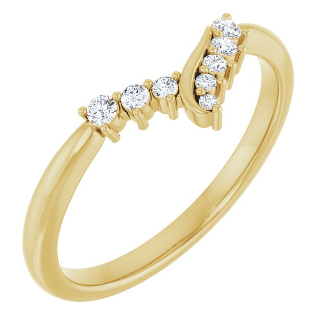 14K Yellow 1/8 CTW Natural Diamond Contour Band