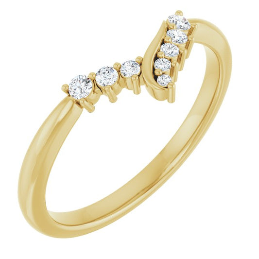 14K Yellow 1/8 CTW Natural Diamond Contour Band