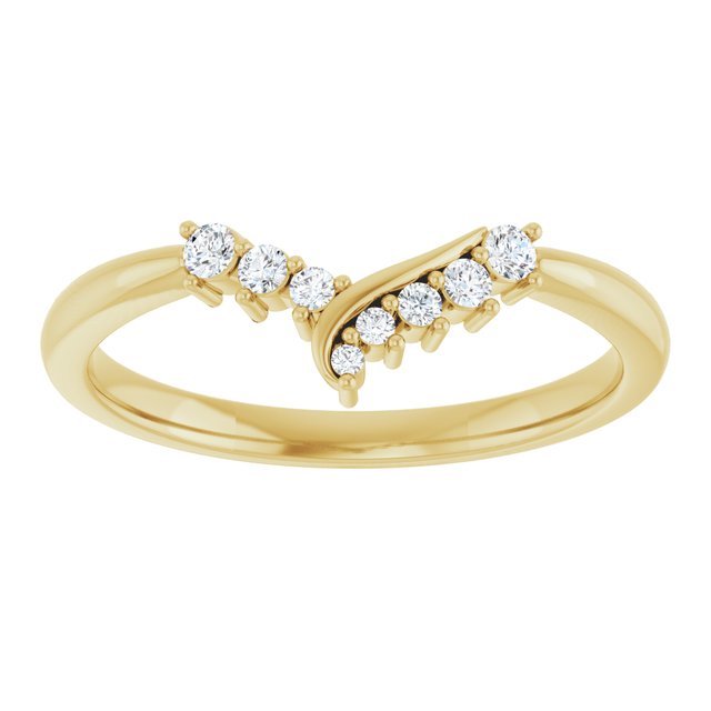 14K Yellow 1/8 CTW Lab-Grown Diamond Contour Band