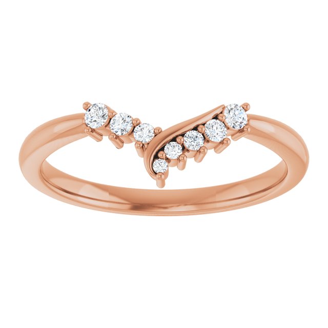 14K Rose 1/8 CTW Natural Diamond Contour Band