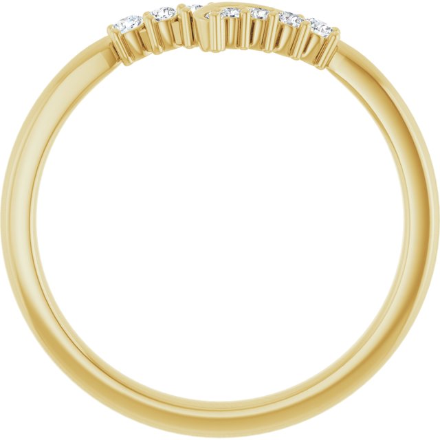 14K Yellow 1/8 CTW Natural Diamond Contour Band