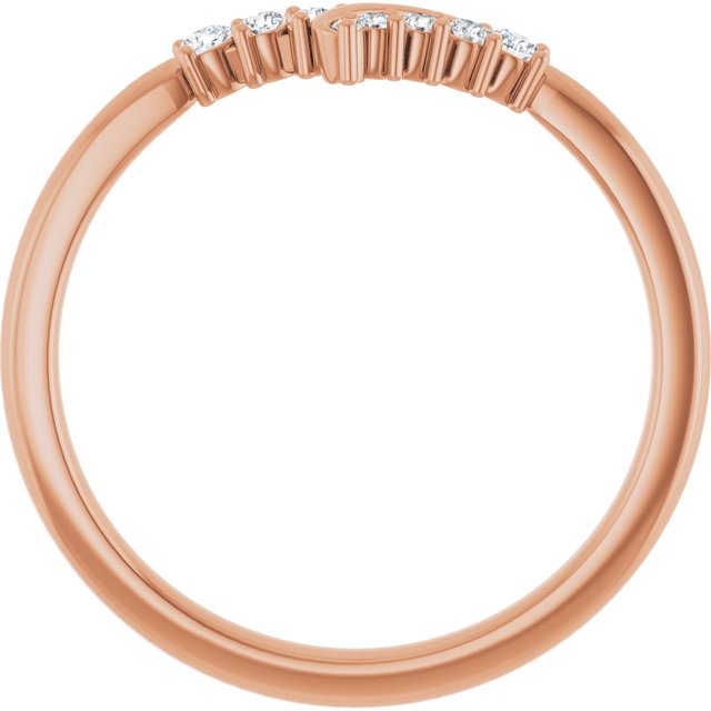 14K Rose 1/8 CTW Natural Diamond Contour Band