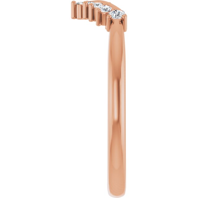 14K Rose 1/8 CTW Lab-Grown Diamond Contour Band