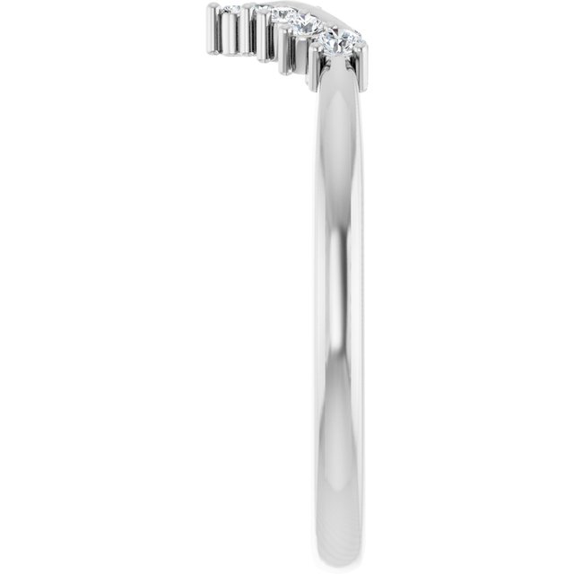 14K White 1/8 CTW Lab-Grown Diamond Contour Band