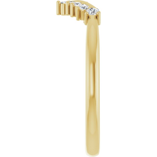 14K Yellow 1/8 CTW Natural Diamond Contour Band