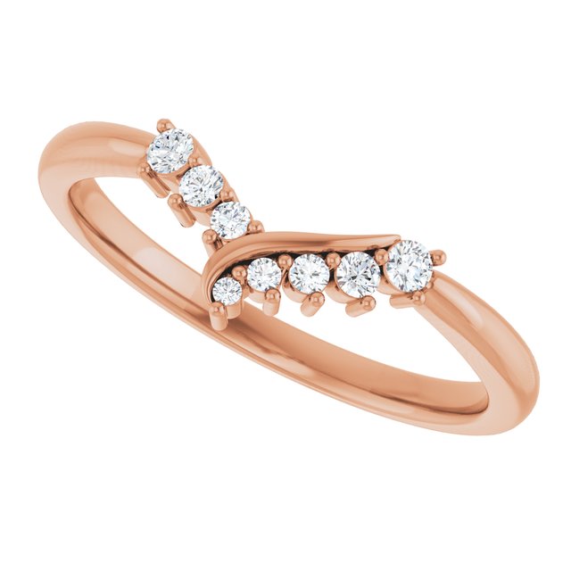 14K Rose 1/8 CTW Lab-Grown Diamond Contour Band