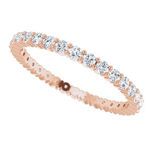 Pave - Tanisha - 14K Rose Gold 3/8 CTW Natural Diamond Eternity Band Size 5