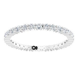 Pave - Tanisha - Platinum 3/8 CTW Natural Diamond Eternity Band Size 5