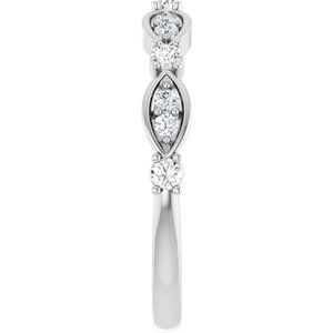 Nature - Brittany - 14K White Gold 1/4 CTW Natural Diamond Anniversary Band