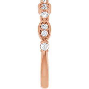 Nature - Brittany - 14K Rose Gold 1/4 CTW Natural Diamond Anniversary Band