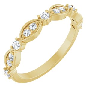 Nature - Brittany - 14K Yellow Gold 1/3 CTW Lab-Grown Diamond Anniversary Band