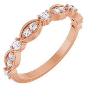 Nature - Brittany - 14K Rose Gold 1/3 CTW Lab-Grown Diamond Anniversary Band