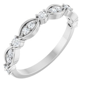 Nature - Brittany - 14K White Gold 1/4 CTW Natural Diamond Anniversary Band