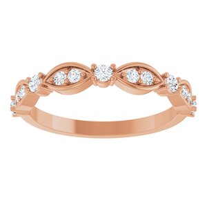 Nature - Brittany - 14K Rose Gold 1/3 CTW Lab-Grown Diamond Anniversary Band