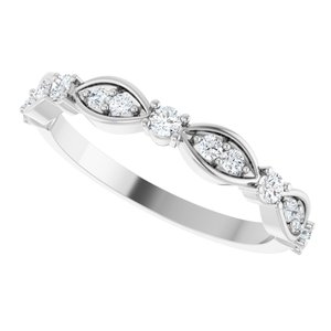 Nature - Brittany - 14K White Gold 1/4 CTW Natural Diamond Anniversary Band