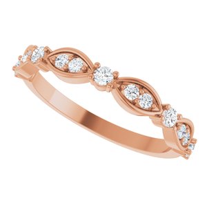 Nature - Brittany - 14K Rose Gold 1/3 CTW Lab-Grown Diamond Anniversary Band