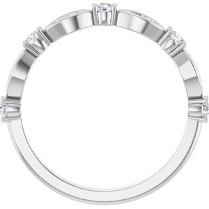 Nature - Brittany - 14K White Gold 1/4 CTW Natural Diamond Anniversary Band