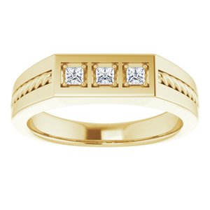 Hammered - Nolan - 14K Yellow Gold 1/10 CTW Natural Diamond Band