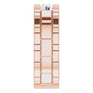 Hammered - Beau - 14K Rose Gold 5/8 CTW Natural Diamond Band