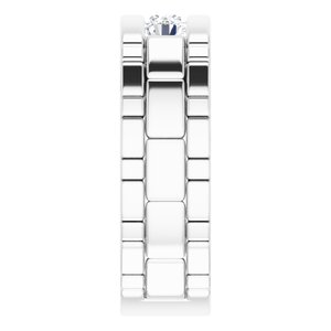 Hammered - Beau - Platinum 5/8 CTW Natural Diamond Band