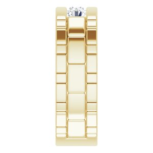Hammered - Beau - 14K Yellow Gold 5/8 CTW Natural Diamond Band