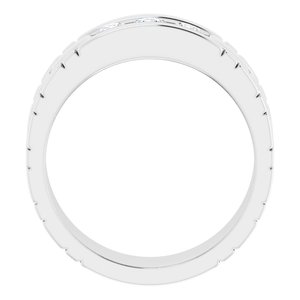 Hammered - Beau - 14K White Gold 5/8 CTW Natural Diamond Band