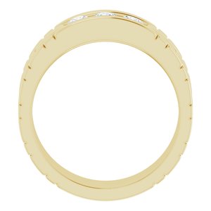 Hammered - Beau - 14K Yellow Gold 5/8 CTW Natural Diamond Band