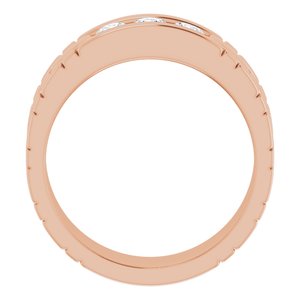 Hammered - Beau - 14K Rose Gold 5/8 CTW Natural Diamond Band