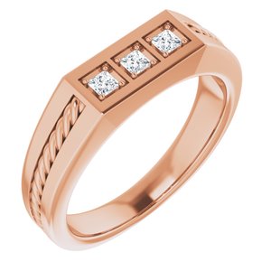 Hammered - Nolan - 14K Rose Gold 1/10 CTW Natural Diamond Band