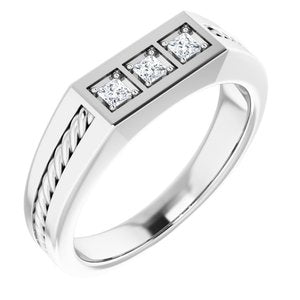 Hammered - Nolan - Platinum 1/10 CTW Natural Diamond Band