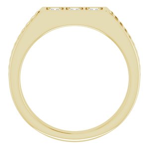 Hammered - Nolan - 14K Yellow Gold 1/10 CTW Natural Diamond Band