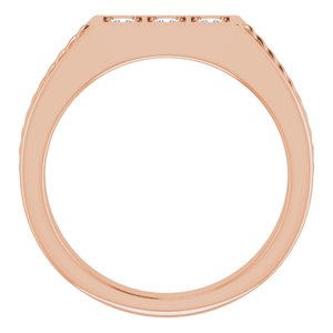 Hammered - Nolan - 14K Rose Gold 1/10 CTW Natural Diamond Band