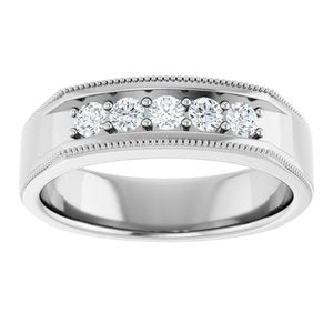 Diamond - Hannah - Platinum 1/3 CTW Natural Diamond Milgrain Band