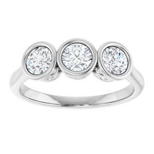 14K White Gold - Zinnia - 3/4 CTW Natural Diamond Anniversary Band