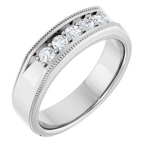 Diamond - Hannah - Platinum 1/3 CTW Natural Diamond Milgrain Band